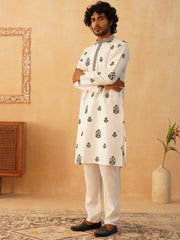 Embroidered & Sequin Kurta Pyjama With Dupatta-JOKP-D
