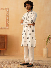 Embroidered & Sequin Kurta Pyjama With Dupatta-JOKP-D