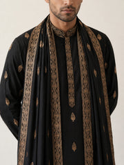 Silk Blend Embroidered Kurta Pyjama Set ( JOKP D 5319Black )