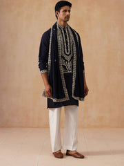 Silk Blend Embroidered Kurta Pyjama Set (JOKP D PJ11-W 5287 Black )