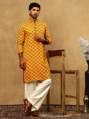 Viscose Rayon Embroidered Sequin Kurta Pyjama ( JOKP PJ11W 5127Mustard )