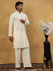 Chikankari Embroidered Kurta Pyjama Set ( JOKP PJ11W 640Cream )