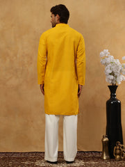 Chikankari Embroidered Kurta Pyjama Set ( JOKP PJ11W 640Mustard )