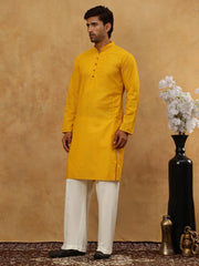 Chikankari Embroidered Kurta Pyjama Set ( JOKP PJ11W 640Mustard )