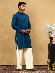 Chikankari Embroidered Kurta Pyjama Set ( JOKP PJ11W 640Teal )