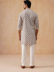 Embroidered Kurta Pyjama Set For Men (JOKP PJ11-W 5127 White )