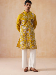 Floral Embroidered and Sequins Kurta Set ( JOKP PJ11-W 5138 PJ11-W 5138Mustard )