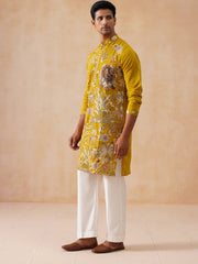 Floral Embroidered and Sequins Kurta Set ( JOKP PJ11-W 5138 PJ11-W 5138Mustard )