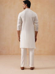 Floral Embroidered and Sequins Kurta Set (JOKP PJ11-W 5138 White )