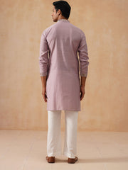Embroidered Straight Kurta Set For Men ( JOKP PJ11-W 5174 PJ11-W 5174Peach )