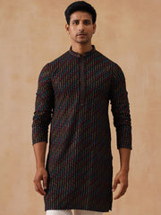 Multicolor Embroidered Viscose Rayon Kurta ( KO 5282 Black ) [FF] [P-19]