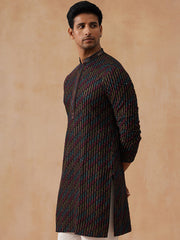 Multicolor Embroidered Viscose Rayon Kurta ( KO 5282 Black ) [FF] [P-19]