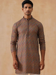 Multicolor Embroidered Viscose Rayon Kurta ( KO 5282 Brown ) [FF] [P-19]