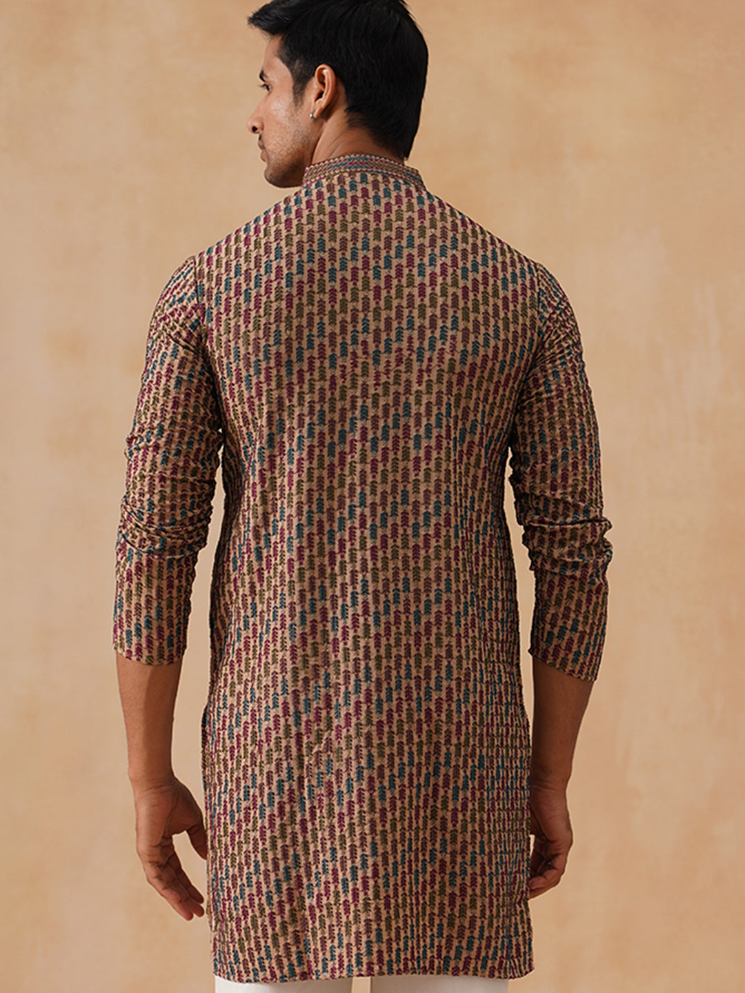 DesiQlo Men Floral Kurta Only - Brown - KO_5282Brown_S