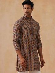 Multicolor Embroidered Viscose Rayon Kurta ( KO 5282 Brown ) [FF] [P-19]