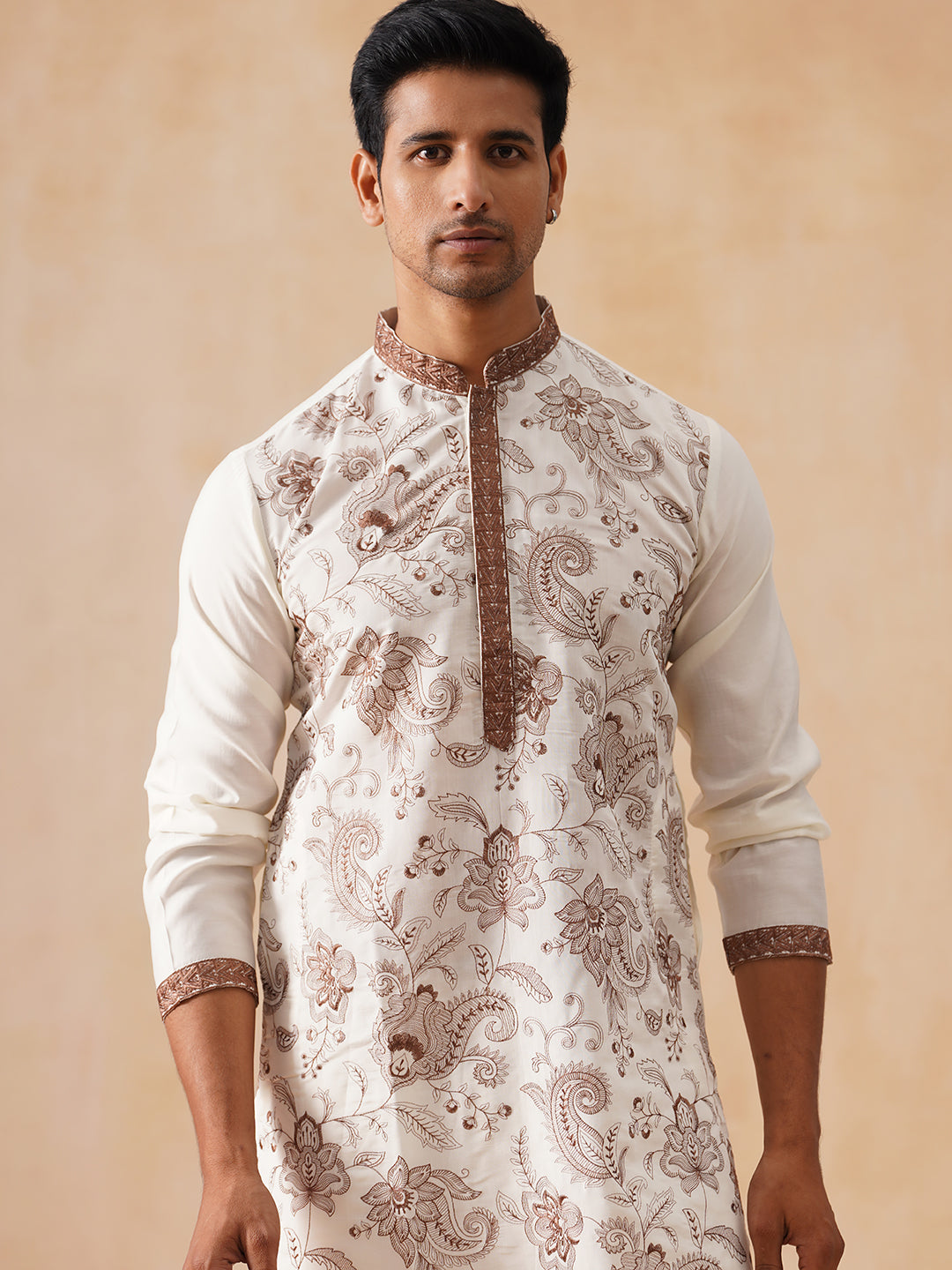 Traditional Embroidered Kurta for Men (JOKP PJ11-W 5285 White )