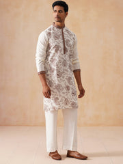 Traditional Embroidered Kurta for Men (JOKP PJ11-W 5285 White )