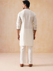 Traditional Embroidered Kurta for Men (JOKP PJ11-W 5285 White )