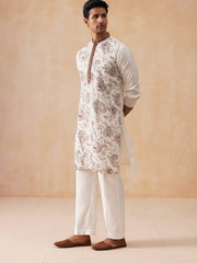 Traditional Embroidered Kurta for Men (JOKP PJ11-W 5285 White )