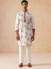Traditional Embroidered Kurta for Men (JOKP PJ11-W 5285 White )