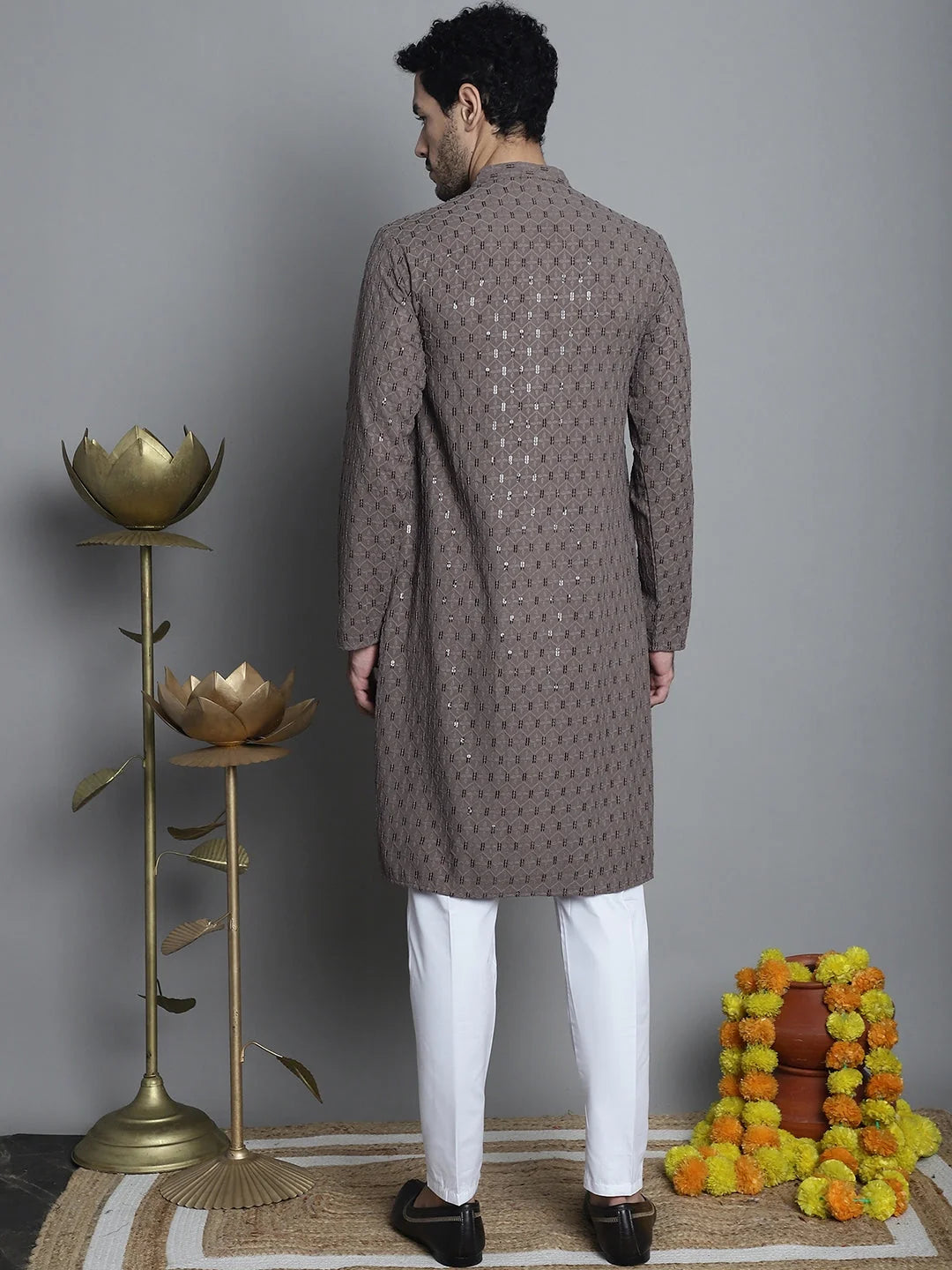 Embroidered Kurta Pajama for Men - Chikankari Mens Kurta Pajama