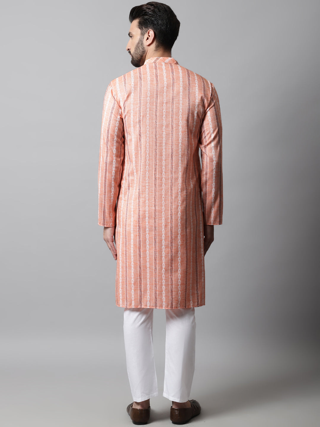 Coral Cotton Mens Kurta Pajama Set | Stylish Ethnic Wear