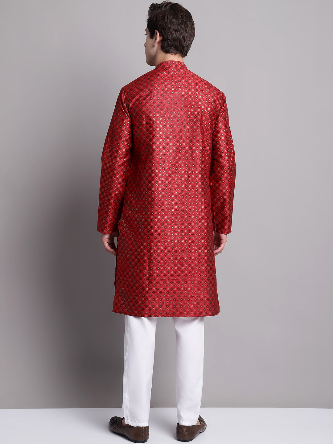 Maroon Mens Kurta Pajama Set | Cotton Kurta Pajama | Pathani