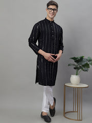 Men's Embroidered Mirror Work Kurta Payjama Sets-JOKP-P-694