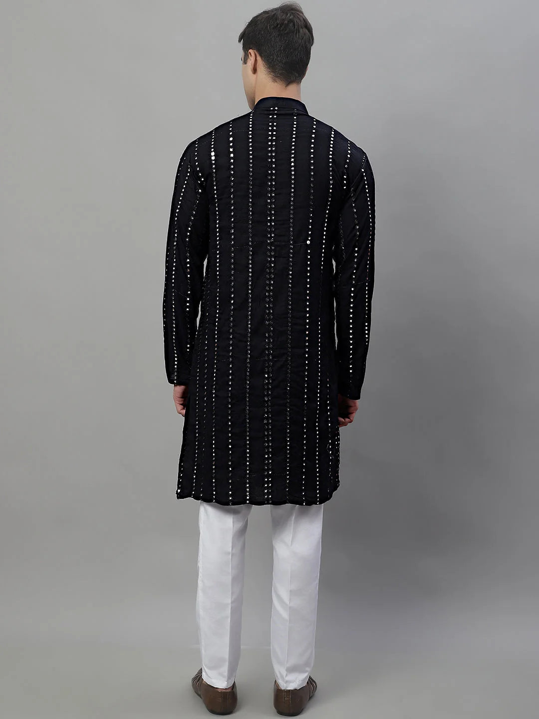 Men's Embroidered Mirror Work Kurta Pajama Set | Ethnic Wear