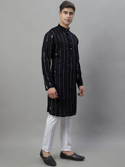 Men's Embroidered Mirror Work Kurta Payjama Sets-JOKP-P-694