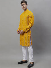 Men's Embroidered Mirror Styled Work Kurta Payjama Sets-JOKP-P-694