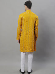 Men's Embroidered Mirror Styled Work Kurta Payjama Sets-JOKP-P-694