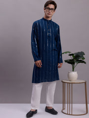 Men's Embroidered Mirror Work Kurta Payjama Sets-Styled