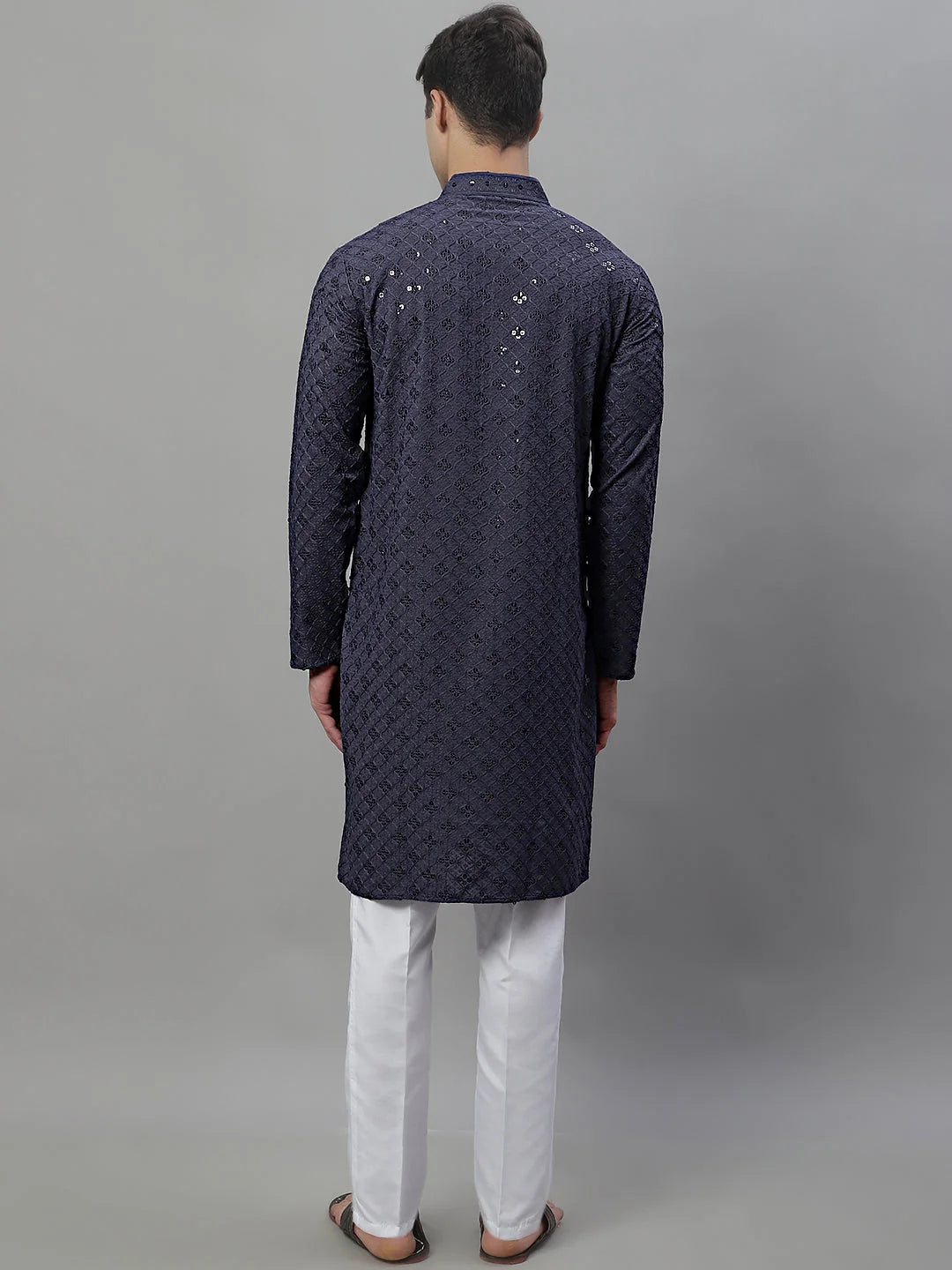 Grey Chikankari Kurta Pajama Set for Men | Ethnic Style
