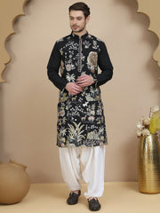 Embroidered Silk Blend Kurta with Salwar ( JOKP SP-W 5138 Black )