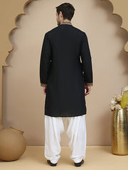 Floral Embroidered Straight Kurta With Salwar ( JOKP SP-W 5200 Black )