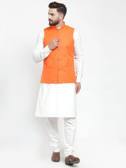 Men's Solid Kurta with Solid Waistcoat