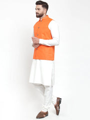 Men's Solid Kurta with Solid Waistcoat
