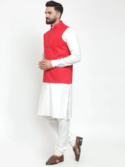 Men's Solid Kurta Assorted with Solid Waistcoat