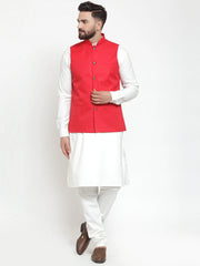 Men's Solid Kurta Assorted with Solid Waistcoat