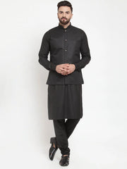 Men's Solid Kurta Payjama with Solid Waistcoat