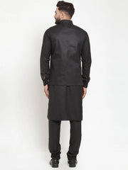 Men's Solid Kurta Payjama with Solid Waistcoat