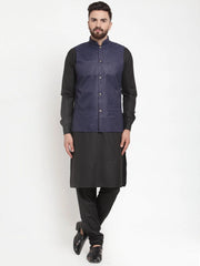 Men's Solid Kurta Pajama with Solid Best Waistcoat