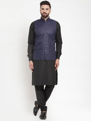 Men's Solid Kurta Pajama with Solid Best Waistcoat
