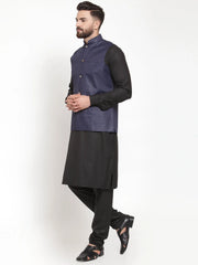 Men's Solid Kurta Pajama with Solid Best Waistcoat