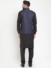 Men's Solid Kurta Pajama with Solid Best Waistcoat