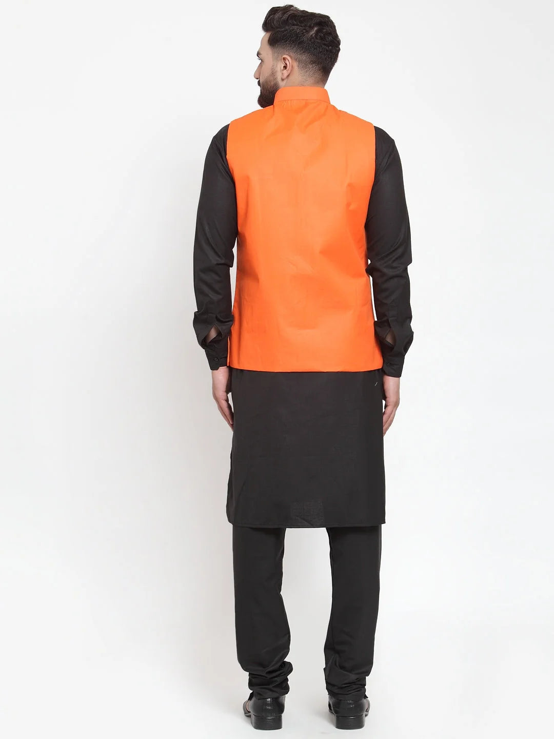 Cotton Kurta Pajama Set for Men with Waistcoat - Pathani Style