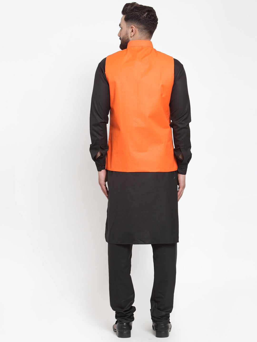 Cotton Kurta Pajama Set for Men with Waistcoat - Pathani Style