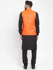 Men's Solid Kurta Pajama with Solid Assorted Waistcoat
