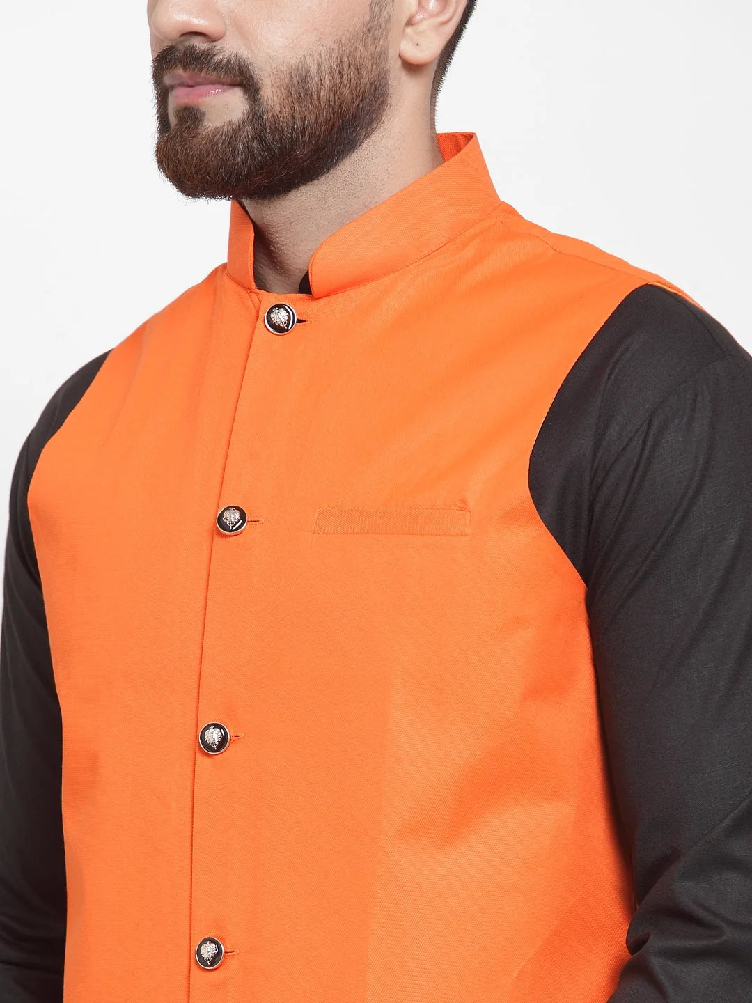 Cotton Kurta Pajama Set for Men with Waistcoat - Pathani Style